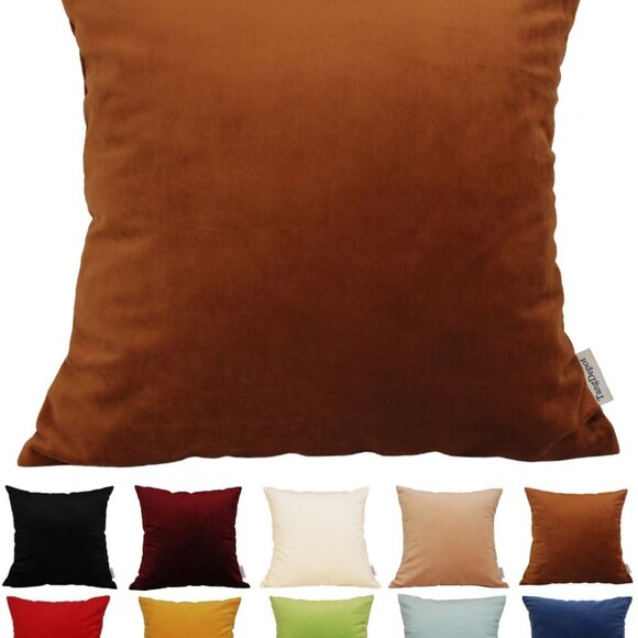 Solid Velvet Throw Pillow Cover/Euro Sham/Cushion Sham, Super Luxury Soft Pillow - Picture 1 of 2